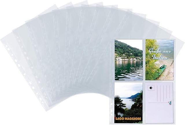 HERMA Photo Pockets for Ring Binder Albums, Acid Free, 10 x 15 cm / 4 x 6 inch Portrait Format, 40 Pockets, Clear Transparent