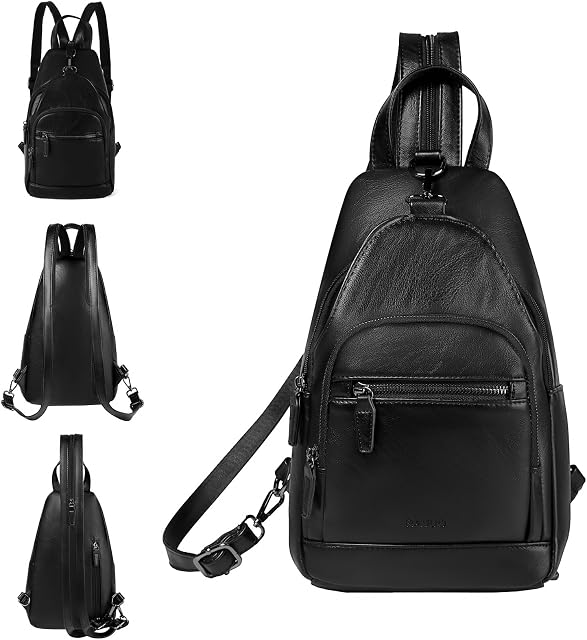 RAVUO Sac à friser pour les femmes, Sac de voyage en cuir végétalien léger pour petits sacs à dos convertibles antivol