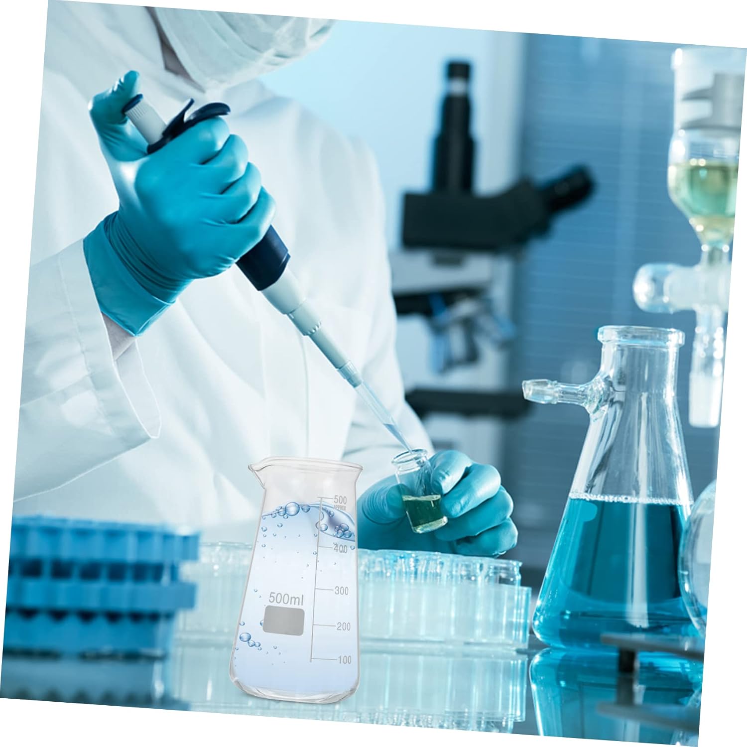 Ciieeo High Temp Resistant Beaker Lab Measuring Cup Glassware Precision Measurement