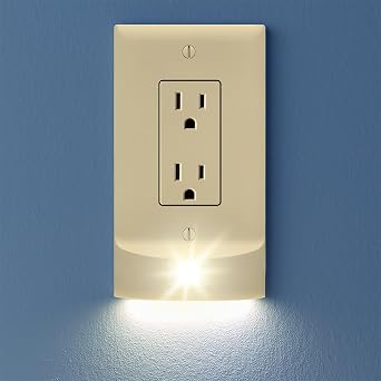 SnapPower 1 Pack StormLight Power Failure Night Light Outlet Cover - Dusk-to-Dawn Sensor LED Light - Up to 6 Hour Battery Backup Emergency Hurricane Lighting Ivory, Decor