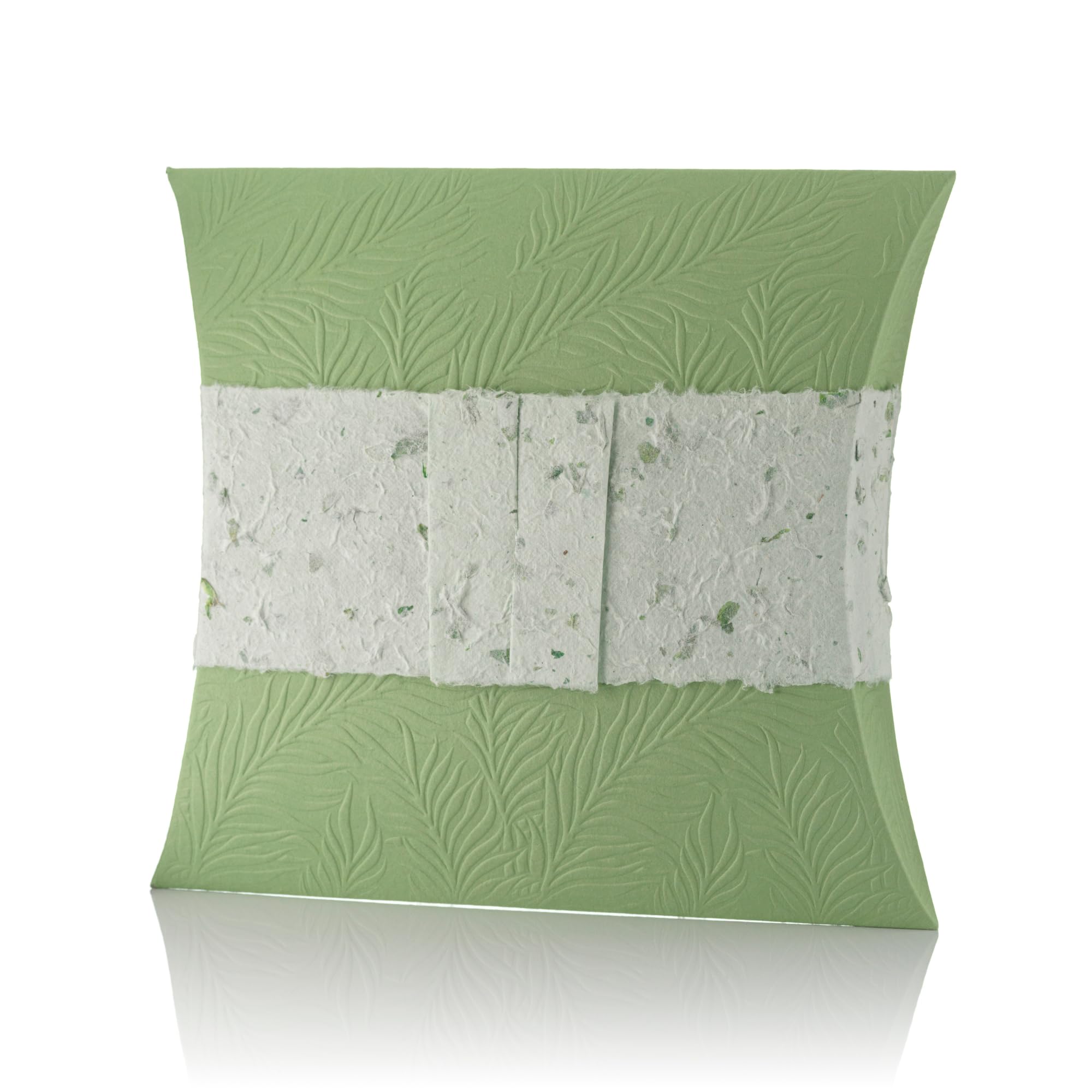 Biodegradable Cremation Ashes Urn - Suitable for Water Burial - Mini Size - JOURNEY EARTHURN Pillow urn Water cremation (Embossed Green)