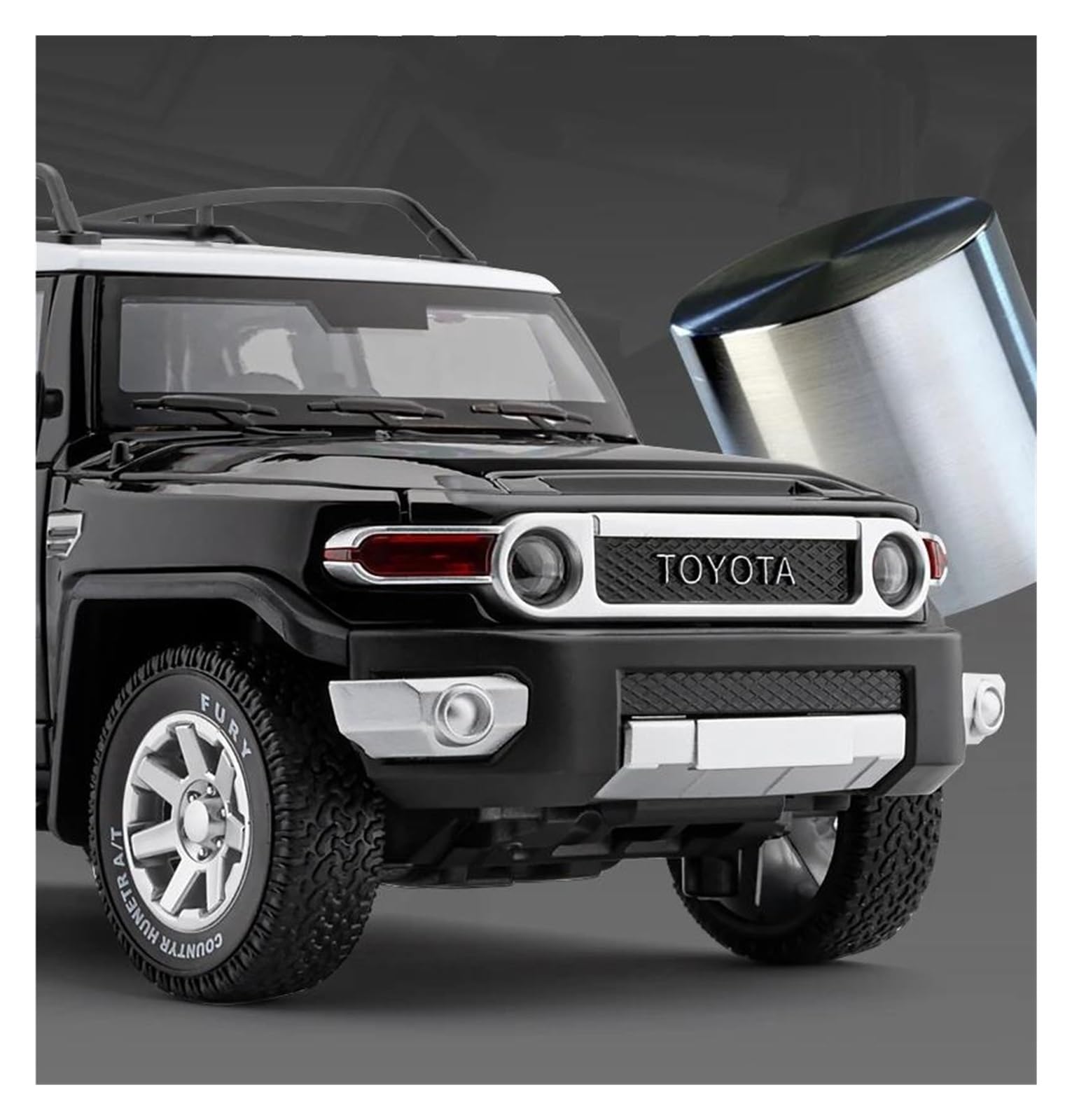 Veicoli a Motore in Scala 1:24 for Toyota Fj Cruiser SUV Mini Simulazione Statica Scala Modello di Auto in Lega Modello in Metallo Ornamenti Creativi Modello di Auto Replica(Yellow)