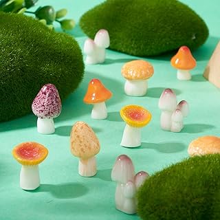30pcs Mini Mushrooms Cute Tiny Mushrooms Figurines Ornament Resin Mushrooms Statue for Micro Landscape Plant Outdoor Garden Pots Bonsai Crafts Home Room Party Decor
