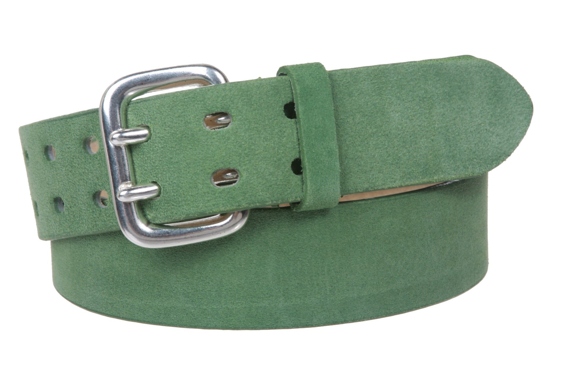 Beltiscool 1 1 2 Womens Plain Soft Suede Leather Double Prong Dress Belt