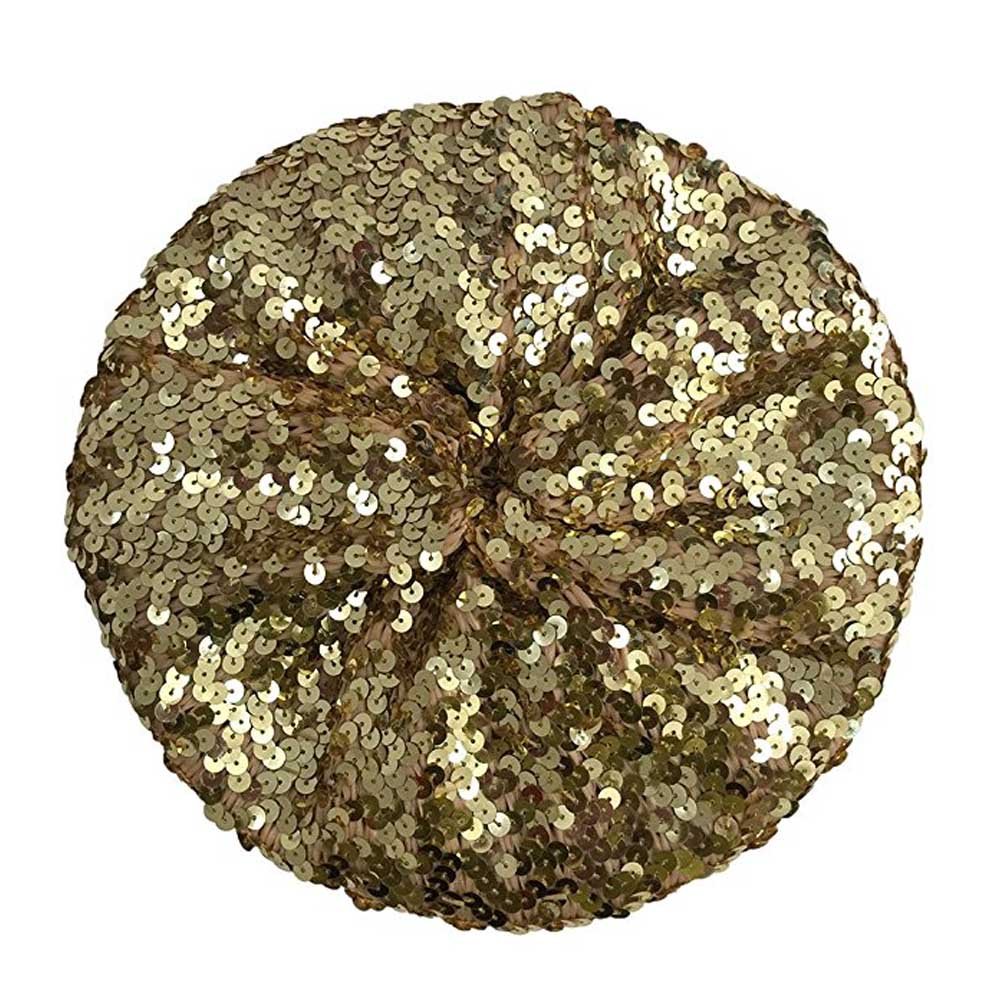 CHUANGLISparkly Sequins Beret Hat Glitter Mermaid Cap for Dancing Party Fancy Dress