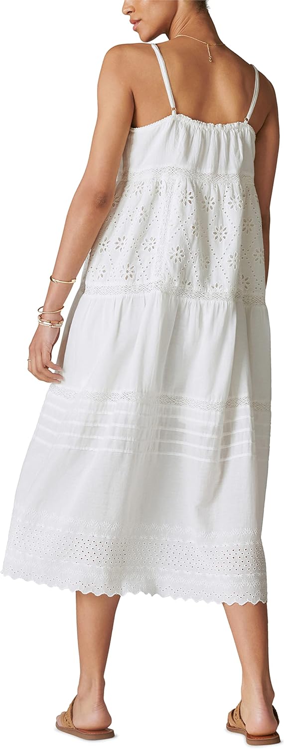 Lucky Brand Womens Lucky Brand Women's Cutwork Paneled Maxi Dress - Image 2