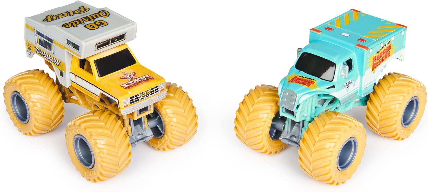 Monster Jam, Official Wreckreation Vs. Forest Rescue Die-Cast Monster Trucks, 1:64 Scale, Kids Toys for Boys Ages 3 and up