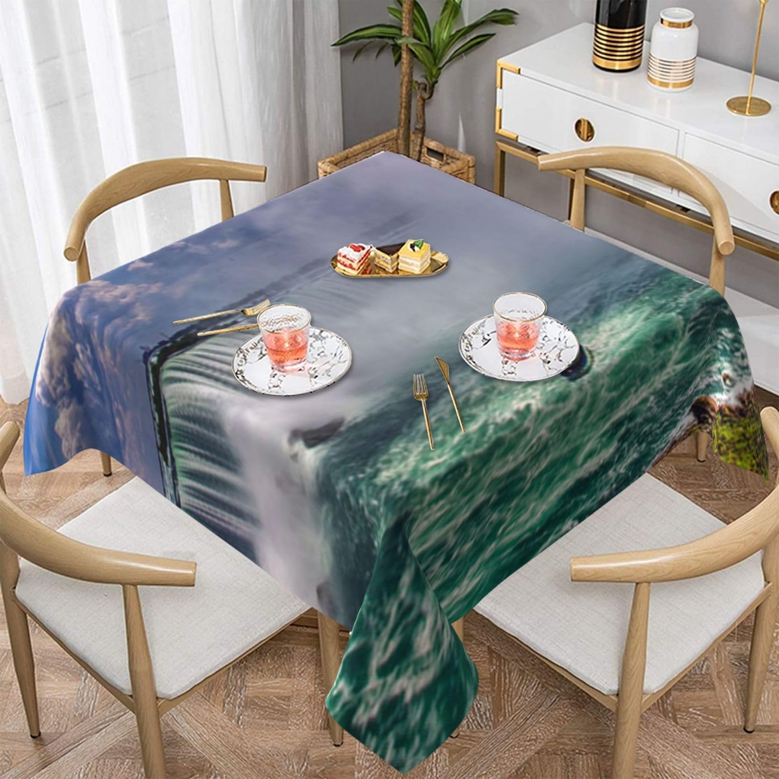 Nappe Niagara Falls anti-poussière anti-pli pour table de maison