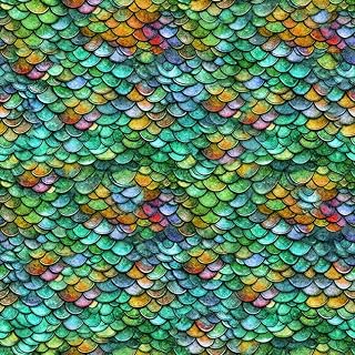 QT Fabrics - Dragon's Song - 31156 G Green Dragon Scales - Cotton Quilting Fabric