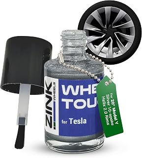 Premium Tesla Wheel Touch Up Paint for Model Y 20-inch Silver Helix 2.0 Rims - Color-matched Paint for DIY Curb Rash Repair - Made in USA