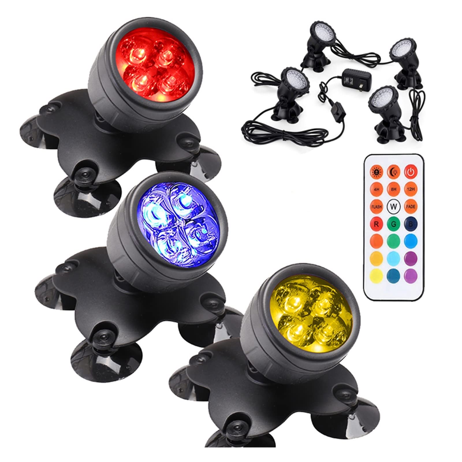 Luces LED subacuáticas lámpara impermeable RGB 36leds foco subacuático for piscina fuentes estanque agua jardín acuario Resistentes Al Agua Seguras(1pcs)