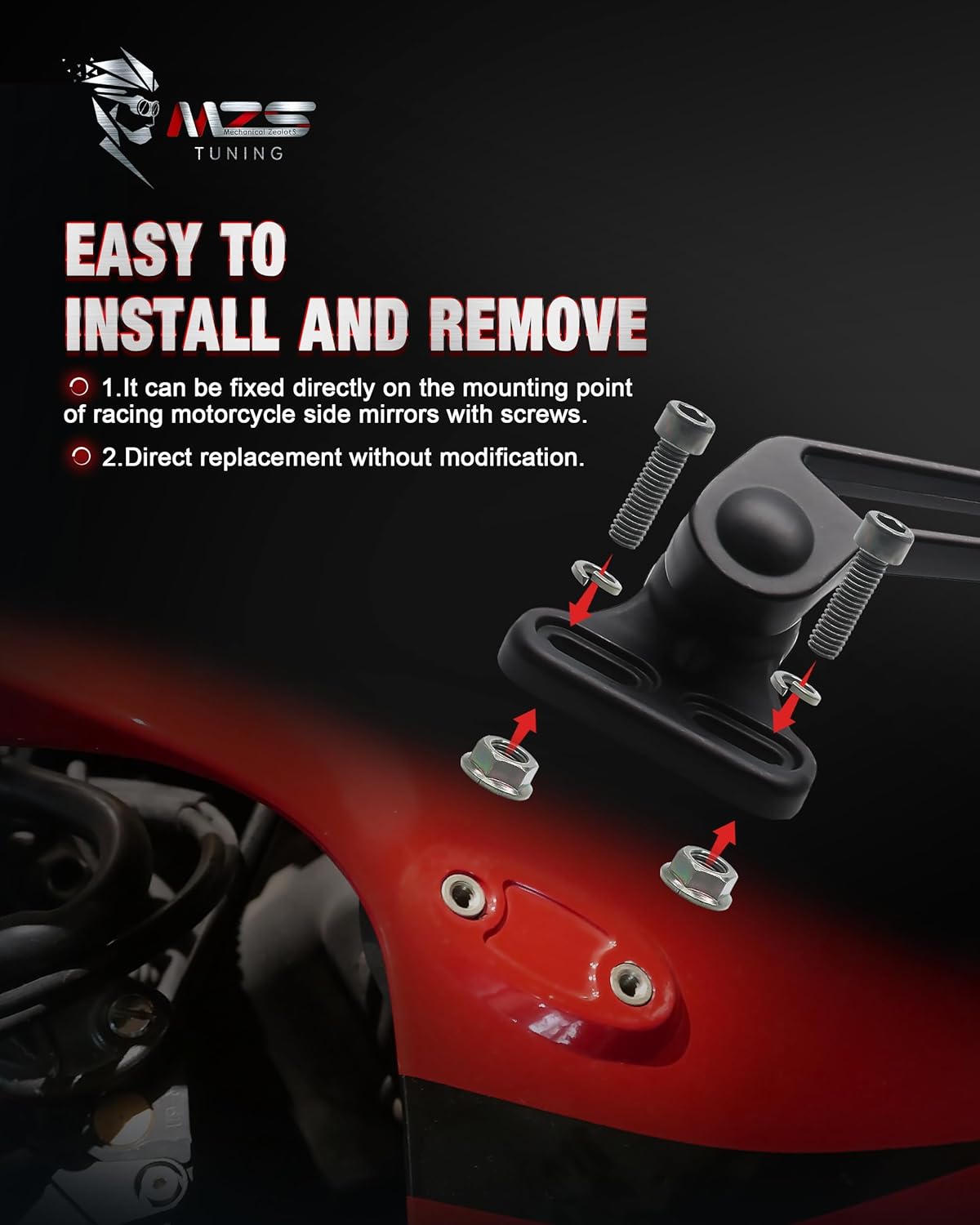 Black Sport Racing Rearview Side Mirrors For Suzuki GSXR 600 750 1000 Hayabusa E - Foto 6