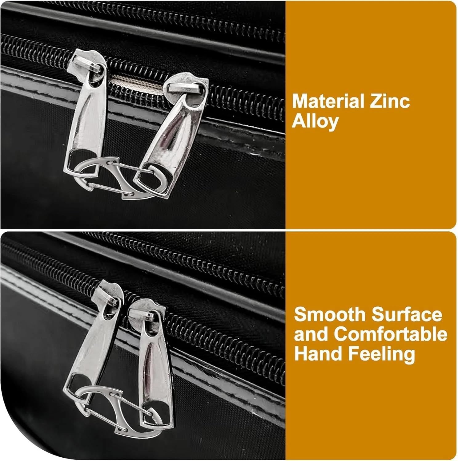 8Pcs Zipper Clips Anti Theft Deterrent, Dual Opening Safety Zipper Locks Pull Replacement for Backpacks, Camping, Suitcases, Purse (Black Silver) image 4