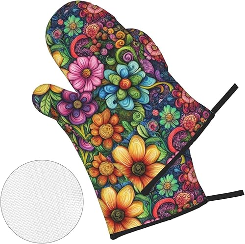 Miniatura 9 de Juego de 4 manoplas de horno y soportes para ollas, guantes de cocina de mármol negro y dorado, resistentes al calor, antideslizantes, para chef,