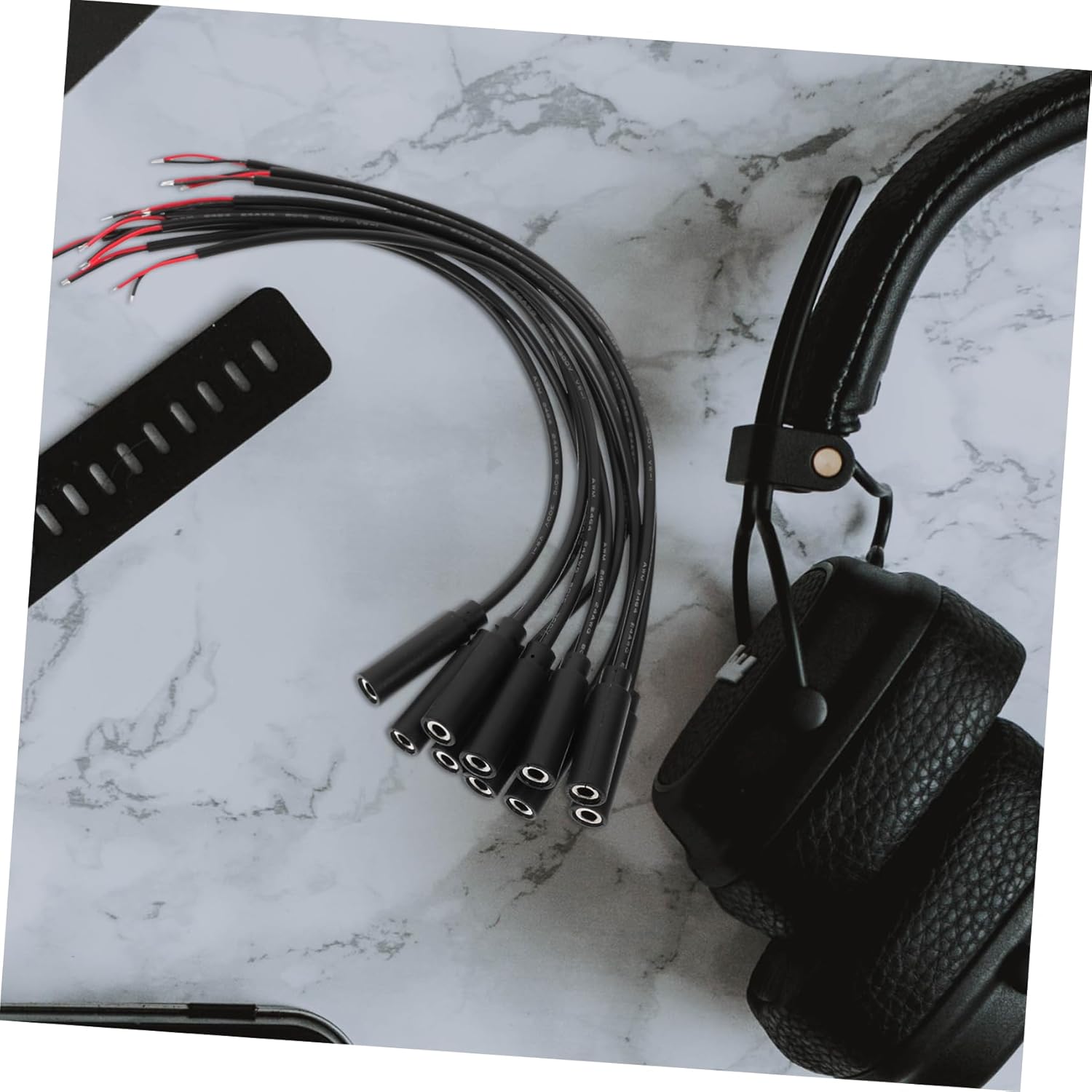 50 Pcs 3.5mm Female Plug Jack Connector Headphone Microphone Cable Stereo Jack Cables for Devices