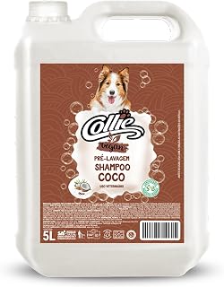 Shampoo de pêlos para cães e gatos, Pré-lavagem Côco, Collie Vegan, 5 Litros, Marrom