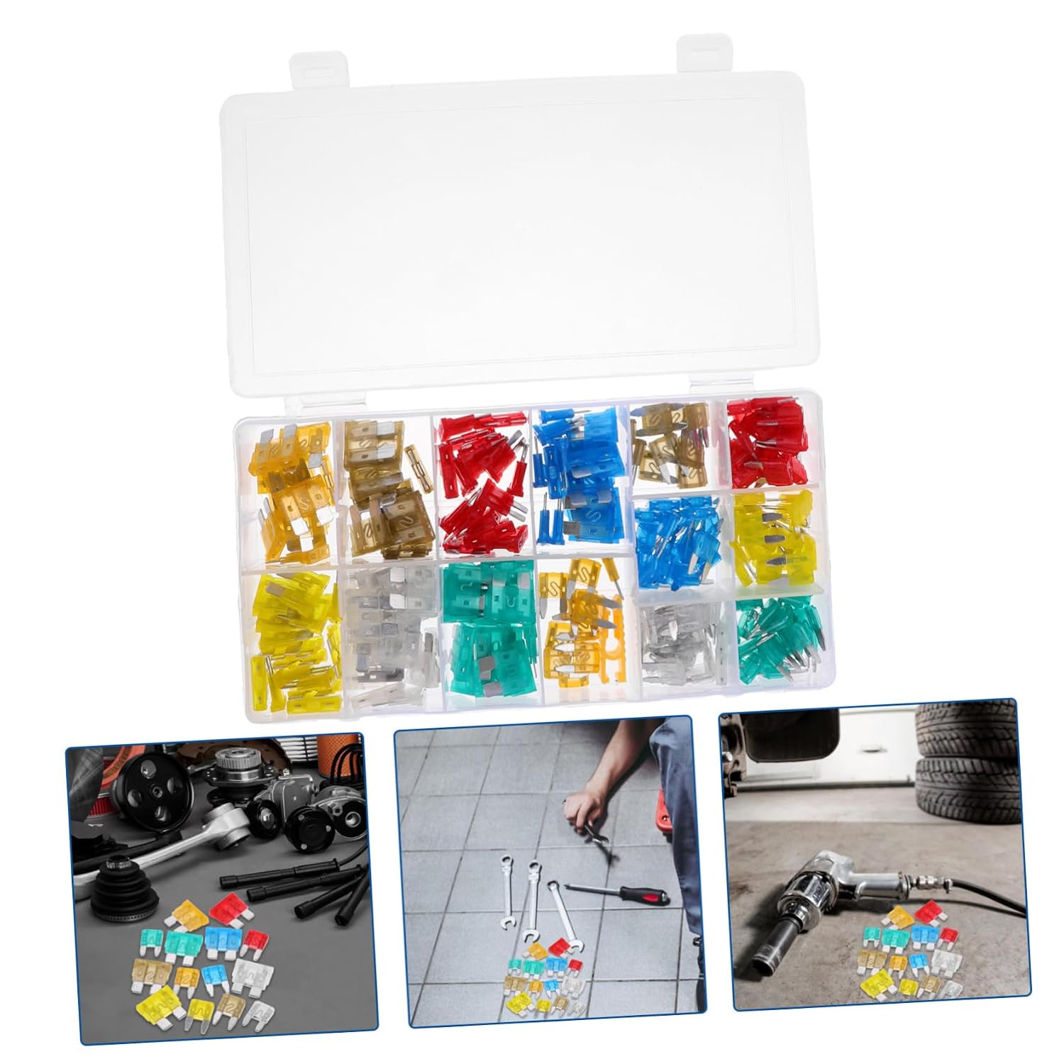 Zerodeko 220PCS Car Fuse Assortment Kit Mini Blade Fuses Set for Automotive and RV Use Clips Replacement Parts for Motorhome Accessories