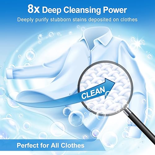 Miniatura 9 de Binbata Hojas de detergente para ropa, 200 cargas, aroma de lino fresco, hipoalergénicas, ecológicas, sin plástico biodegradable, sin líquido, para