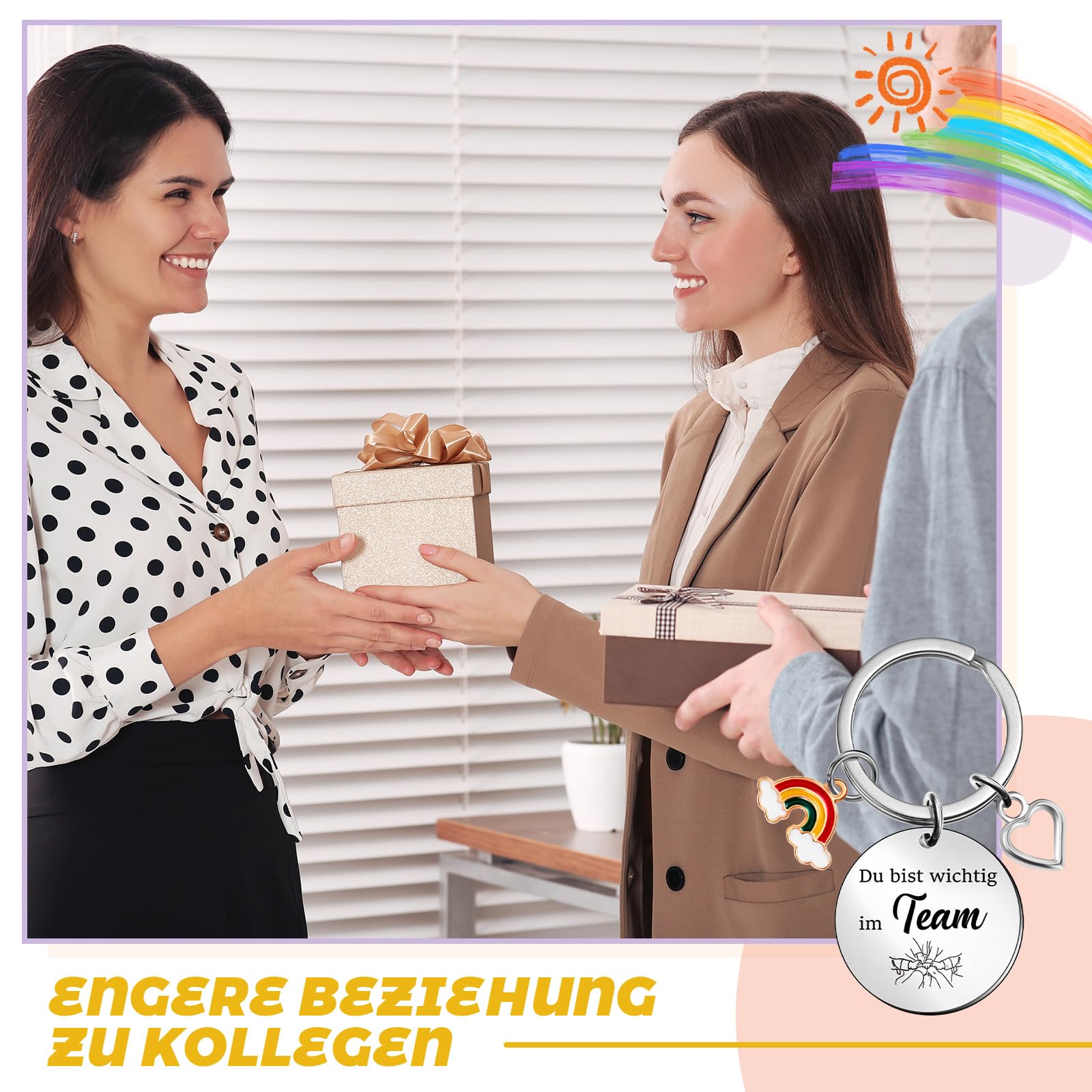 Tenare Portachiavi per Colleghe Set Regalo di Squadra per Colleghe Regalo di Ringraziamento per Colleghi Cambio Lavoro Pensione