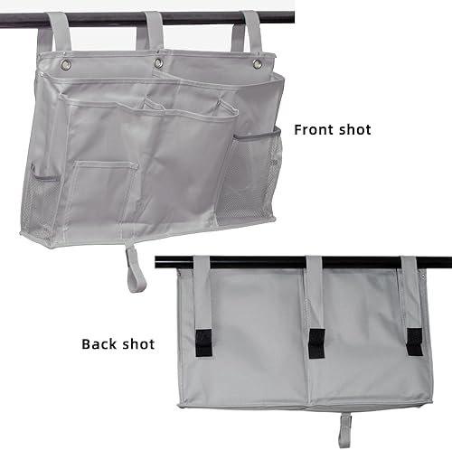 Miniatura 5 de Organizador de mesita de noche, organizador de litera duradero, bolsa de almacenamiento colgante con múltiples bolsillos para dormitorio