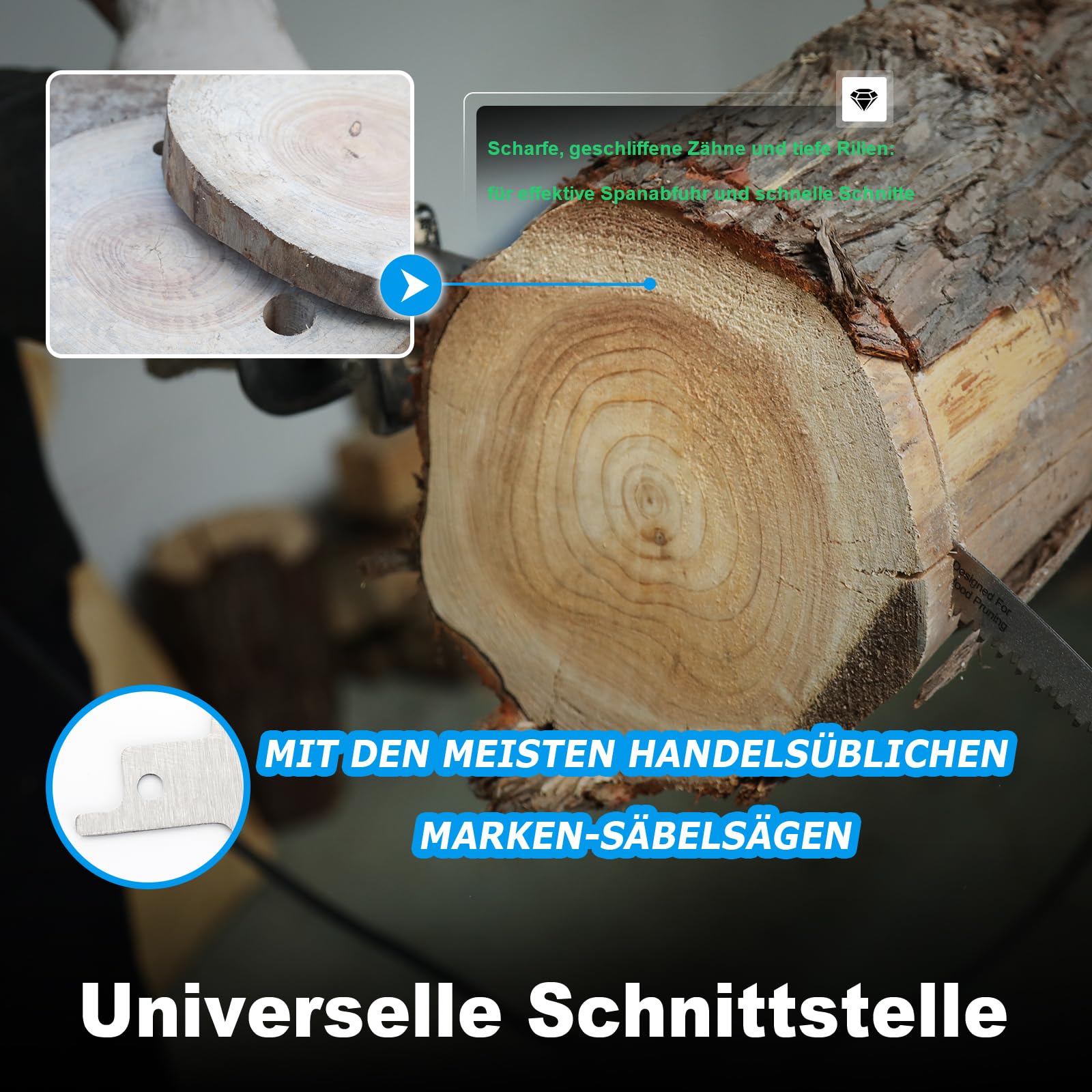 Hojas de sierra de sable de 380 mm con dientes japoneses, 5 hojas de sierra de sable de borde curvo TPI para madera, 10 piezas para podar árboles, tallar madera (10 unidades 380 mm/5TPI)