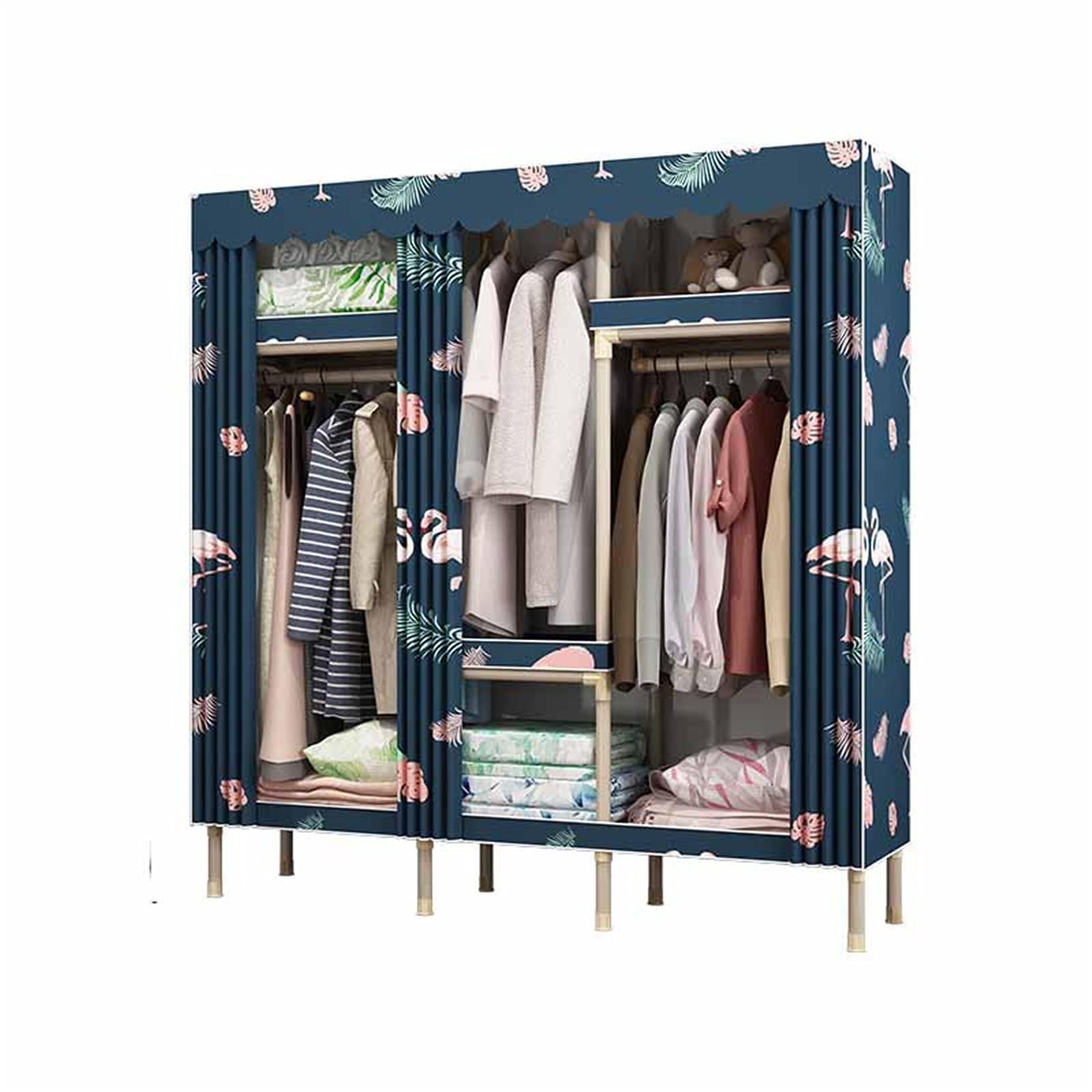 Armario abierto para ropa de dormitorio organizador de almacenamiento portátil de tela de 200 cm 1