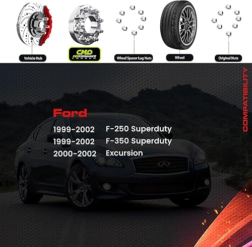 Miniatura 9 de Customadeonly Espaciadores de rueda centrados de 1.5 pulgadas, 8 x 170 pulgadas, compatibles con Ford F-250 Super Duty 1999-2002, F-350 Super Duty