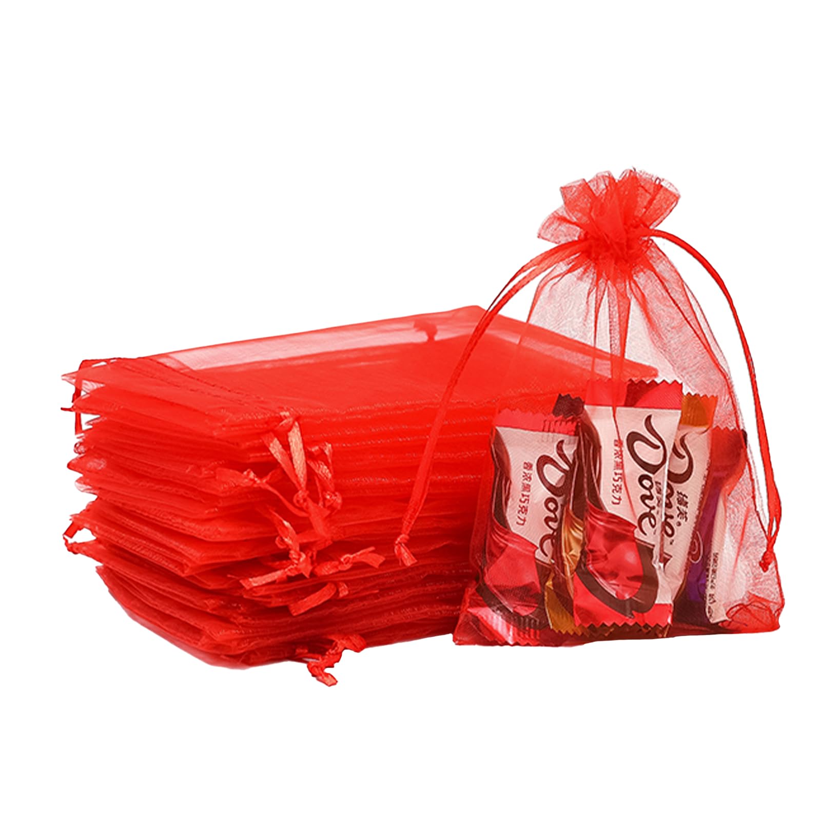 GUOYIHUA 60 sacchetti in organza, argento con coulisse, 2 misure (15 x 20 cm, 10 x 15 cm), sacchetti regalo, sacchetti alla lavanda, per matrimoni, feste di compleanno