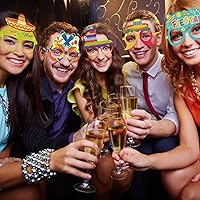 Vista 6 de 15 piezas de decoración de fiesta mexicana, anteojos de papel del Cinco de Mayo, lentes de papel, accesorios para cabina de fotos, accesorios