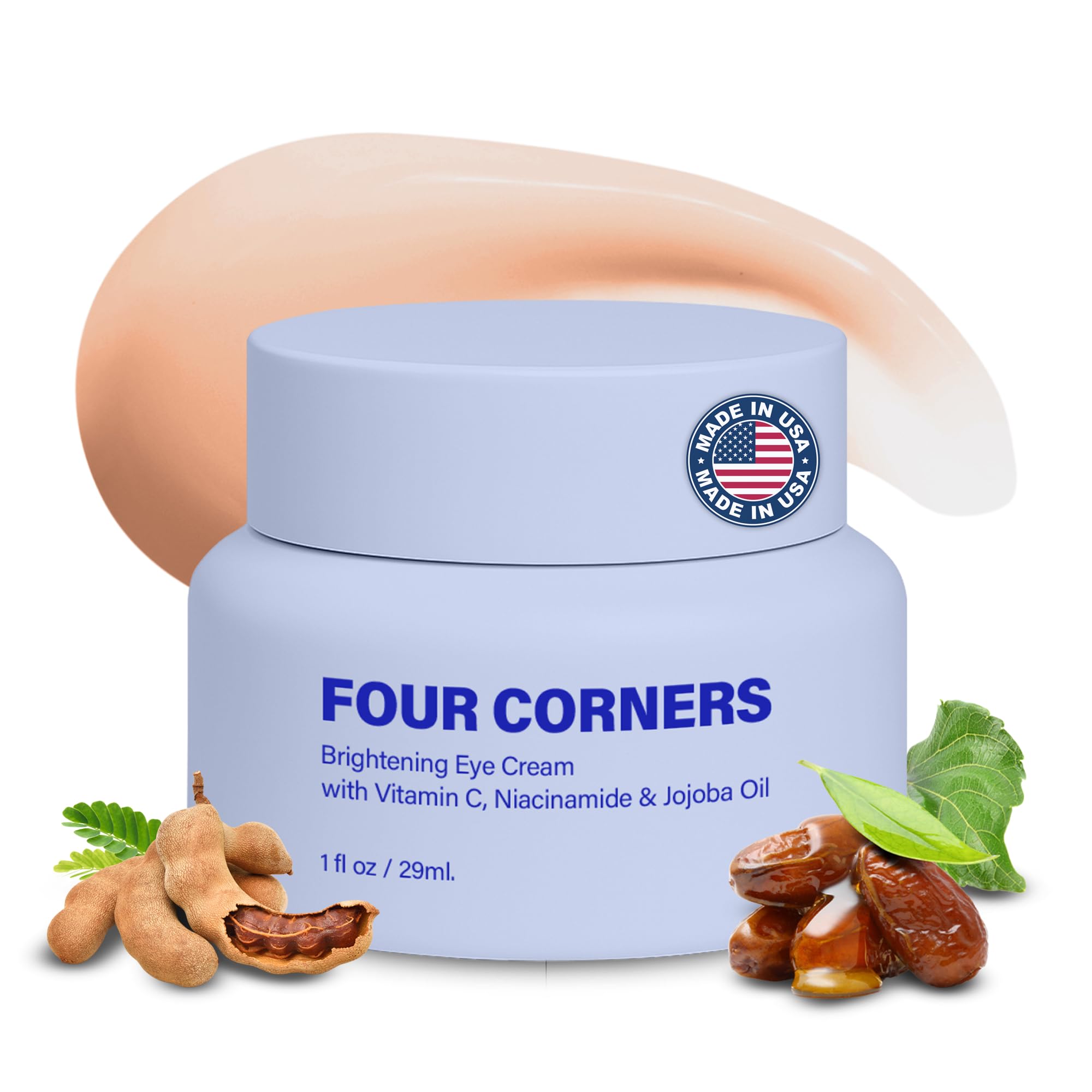 Four Corners Skincare Eye Cream with Vitamin C, Niacinamide (Vitamin B3) & Jojoba Oil
