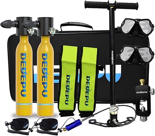 DEDEPU S3000 Mini equipo de tanque de buceo, cilindro con capacidad de 10 a 15 minutos, diseño recargable de 0,5 litros, utilizado para