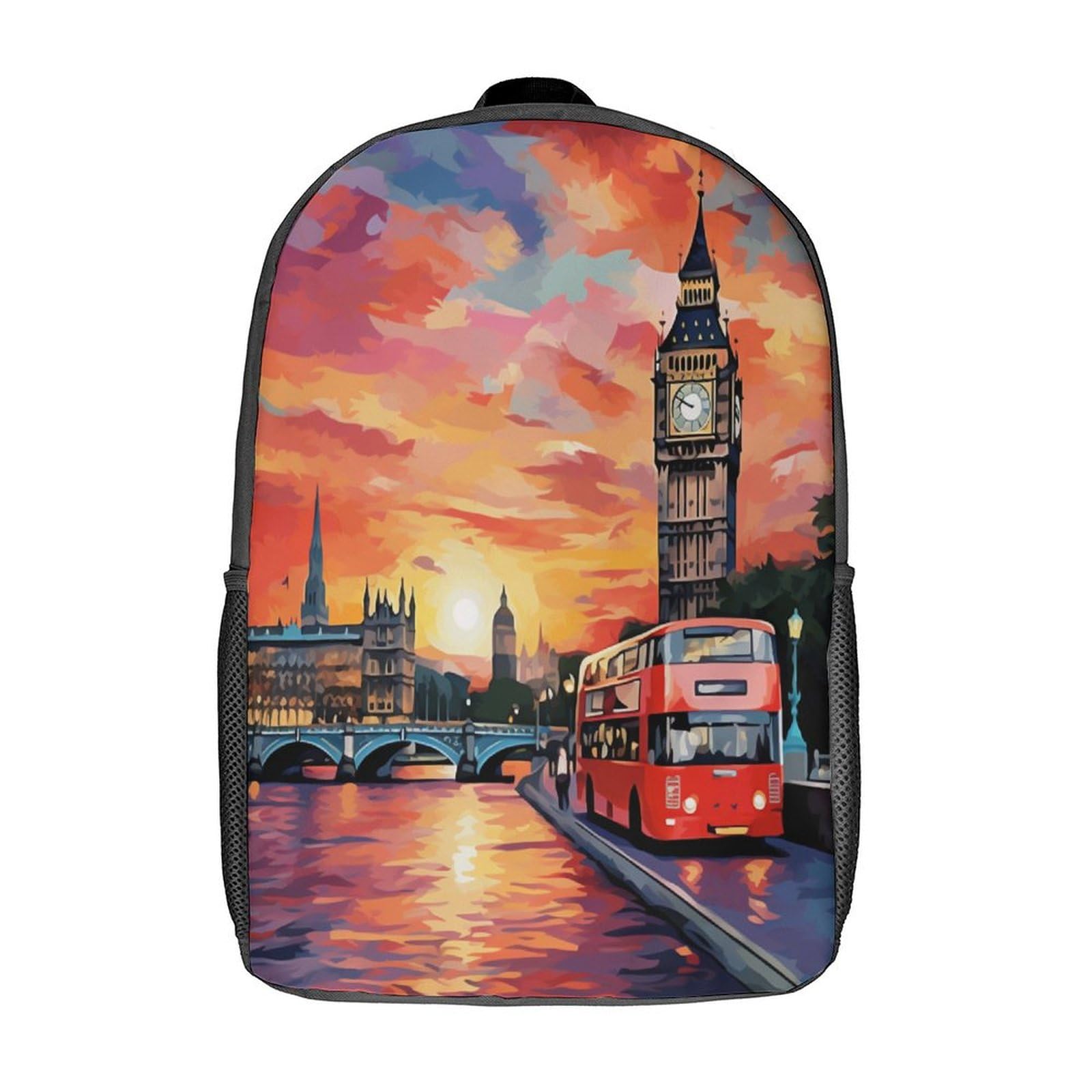 Dcabeiooe Unisex Kids Style London Cityscape Backpack For School Bags Kids School Bag,Bags For Kids Bookbag For Elementary,Children's Backpacks 17Inch