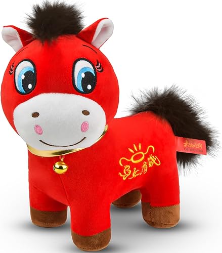 Peluche de Año Nuevo Chino del Caballo 2026, ideal para decoración del hogar, mascota de recuerdo para adornos de automóvil, hogar, oficina, tienda,