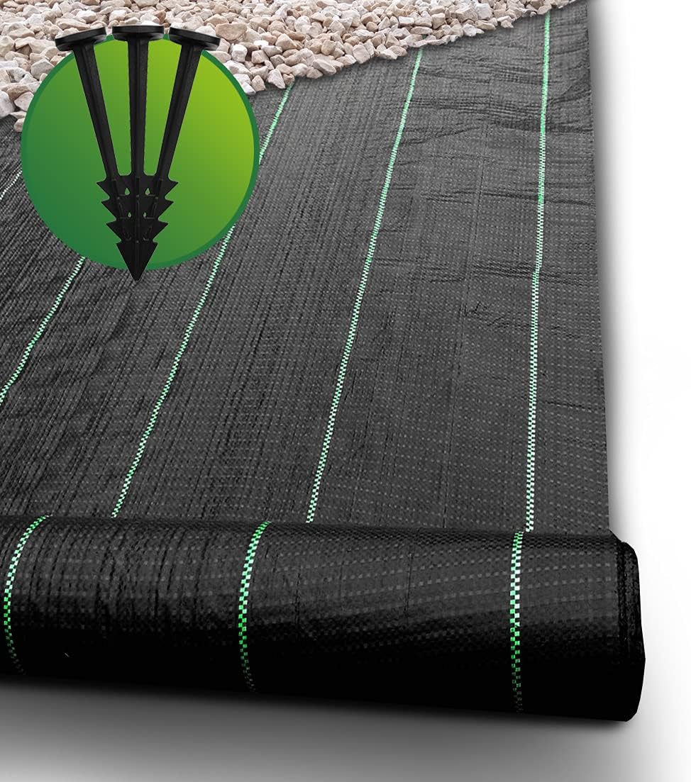 Ground cover, Landscape fabric, Yuzet, Weed membrane 1m Pegs Staples