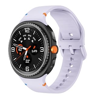YYXIXI Compatible with Samsung Galaxy Watch 8 Classic Straps 46mm, Soft Silicone Sport Strap Compatible with Samsung Galaxy Watch 9 8 Band 40mm 44mm for women men (Light Purple)