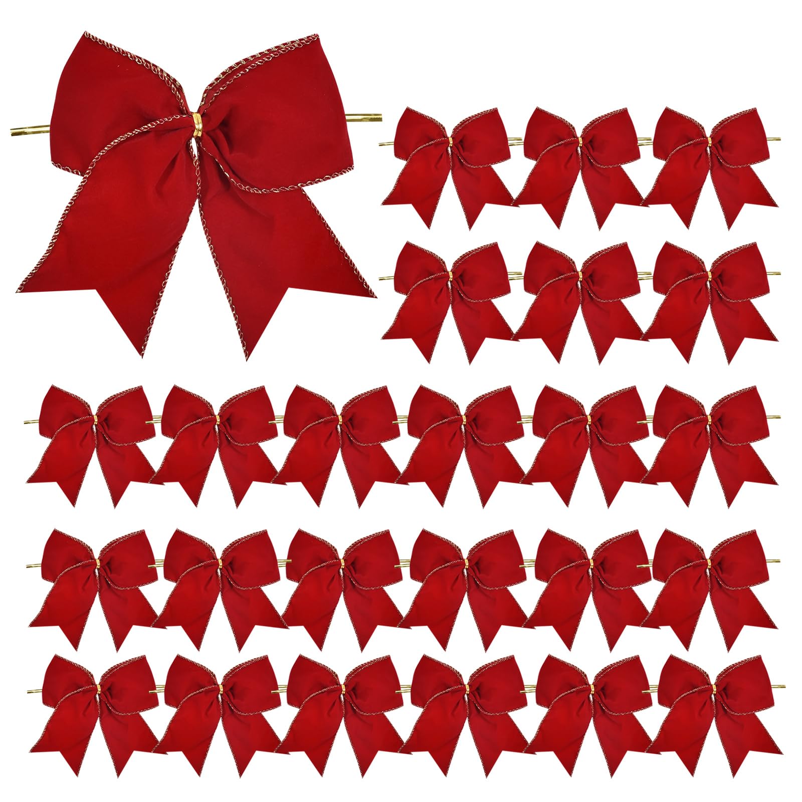 Lazos de terciopelo pequeños antidezmanado para manualidades y Navidad TONIFUL