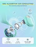 IClever Casques pour enfants, Bluetooth 5.4 Air Casques d'oreille ouverts de conduction, volume sécuritaire 74 et 85 dBA, Effacer l'audio, 360° Casque sans fil pour iPad/Voyage/Sport ultra-léger et confortable pour enfants
