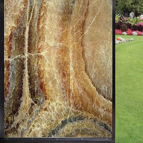 Película de mármol para ventana, privacidad para ventana, patrón de superficie de piedra de ónix, variedad de líneas, impresión de imagen para