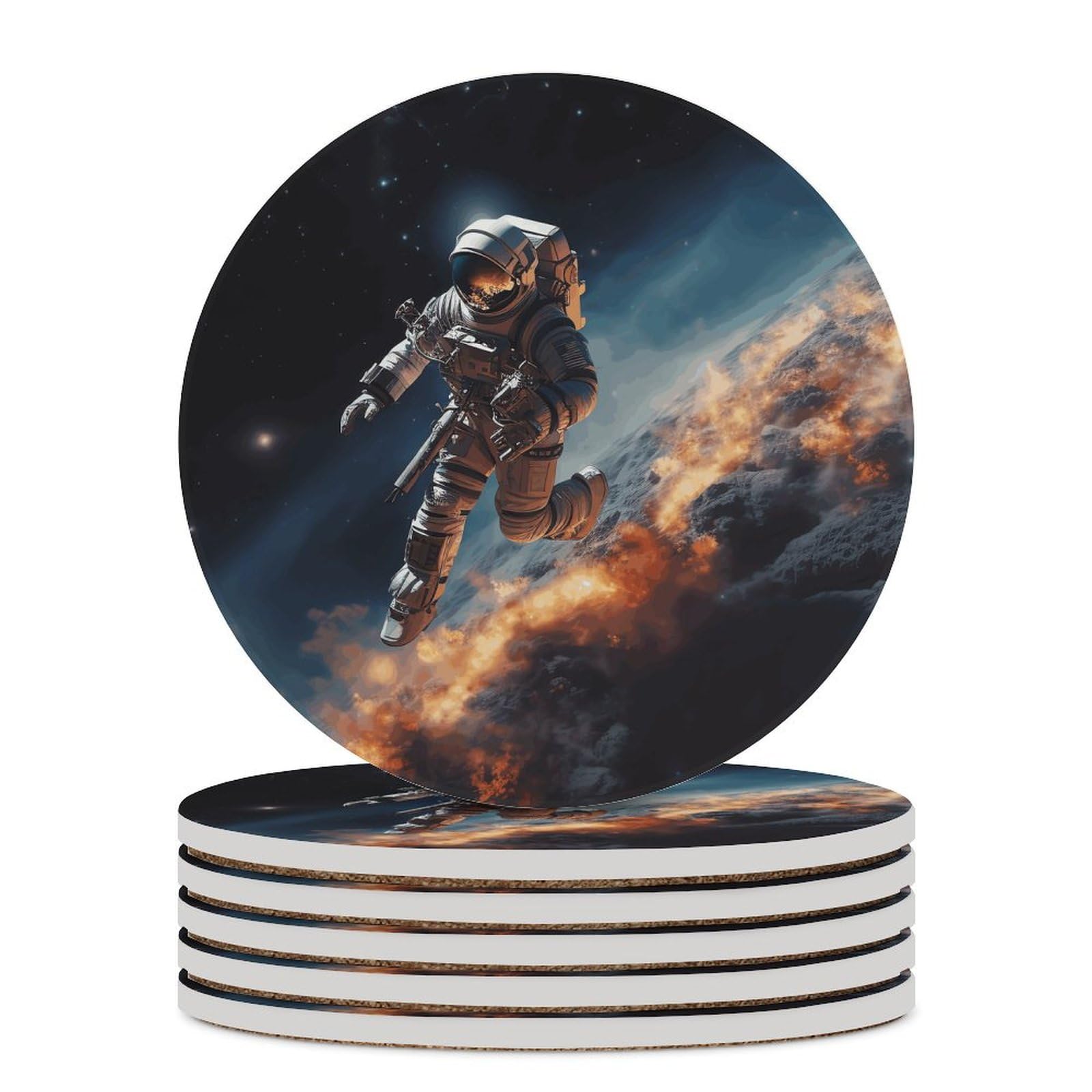 Dessous de verre astronaute en céramique premium pour table élégante