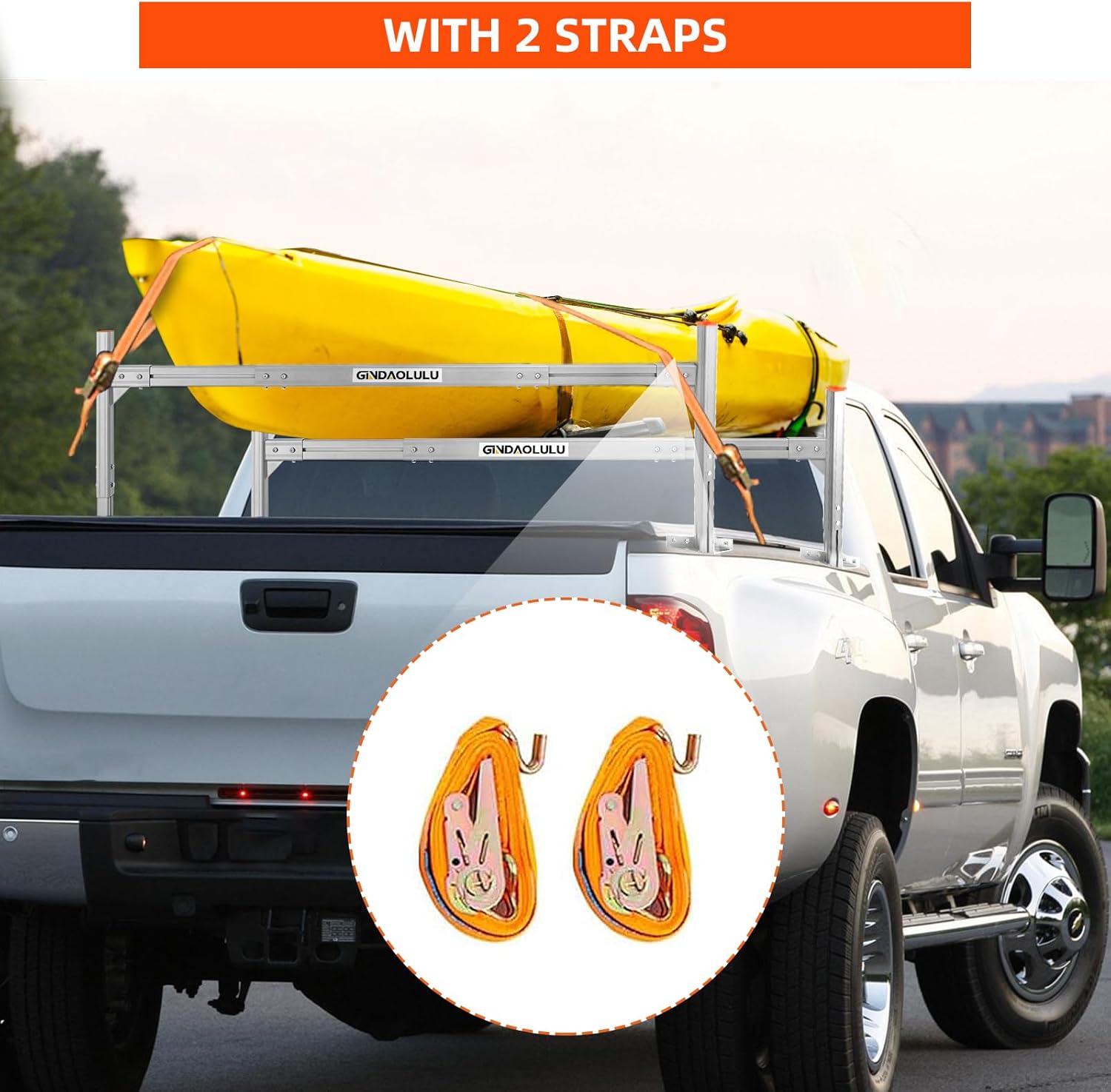 Ladder Rack for Trailer, 800LB Aluminium Trailer Ladder Rack Fit for Open and Enclosed Trailers,for 6.0'-8.2' Wide Trailers (Silvery)