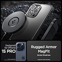 Vista 2 de Spigen - Rugged Armor MagFit - Funda diseñada para el iPhone 15 Pro (2023) [Protección de grado militar] Compatible con MagSafe - Negro mate