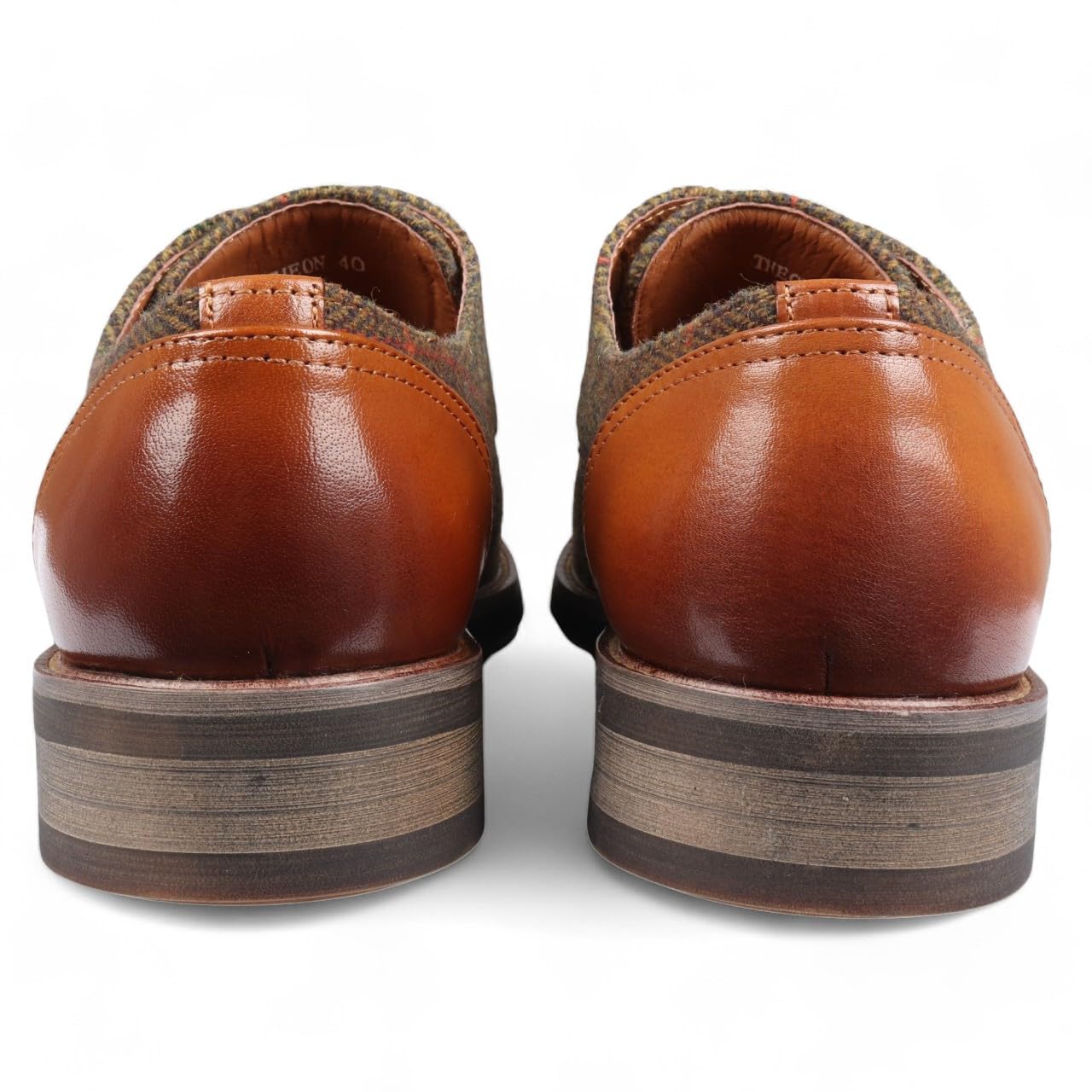 Infinity Leather Zapatos Oxford de Tweed de Piel marrón para Hombre - Theon