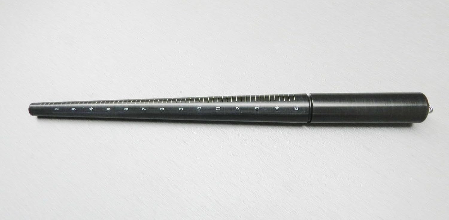 RING MANDREL ALUMINUM RING STICK SIZER GRADUATED 1-15 SIZE & LENGTH JEWELRY TOOL (E 10) NOVELTOOLS
