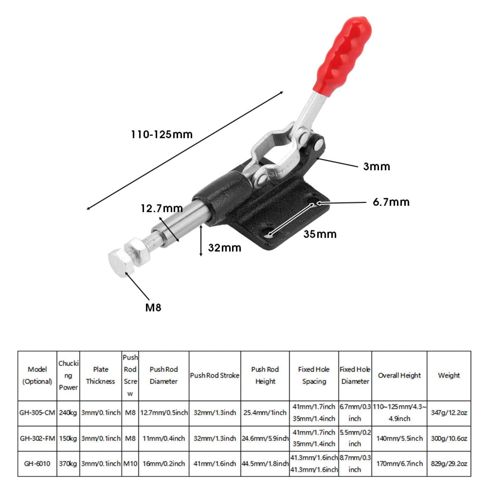 Attrezzo a sgancio rapido Morsetto a levetta orizzontale Morsetto a levetta, Morsetto a levetta verticale, Morsetto a leva per utensile manuale Rivettatura per(GH-305-CM)