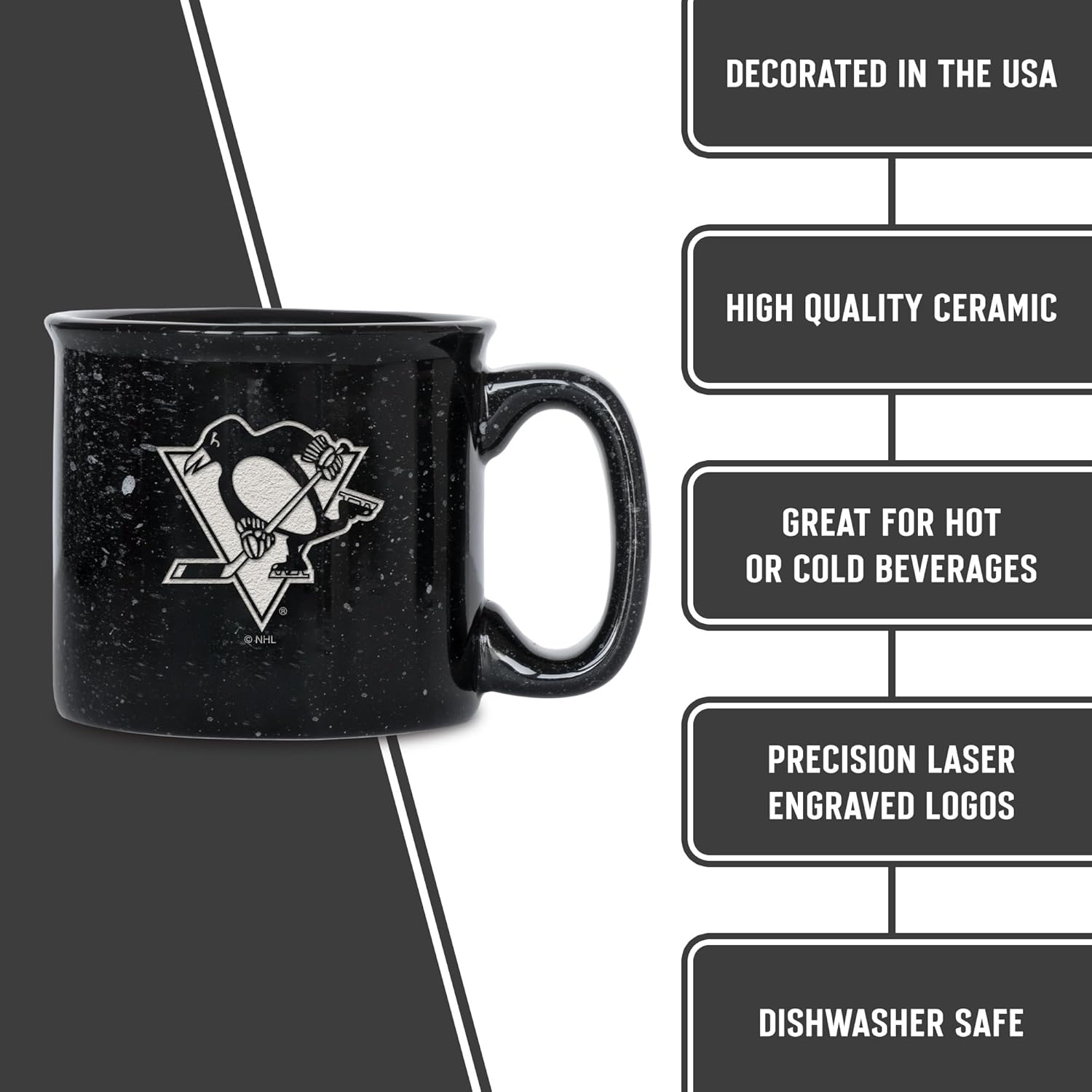 Rico Industries NHL Hockey Speckle 12oz Laser Engraved Campfire Mug - Image 7