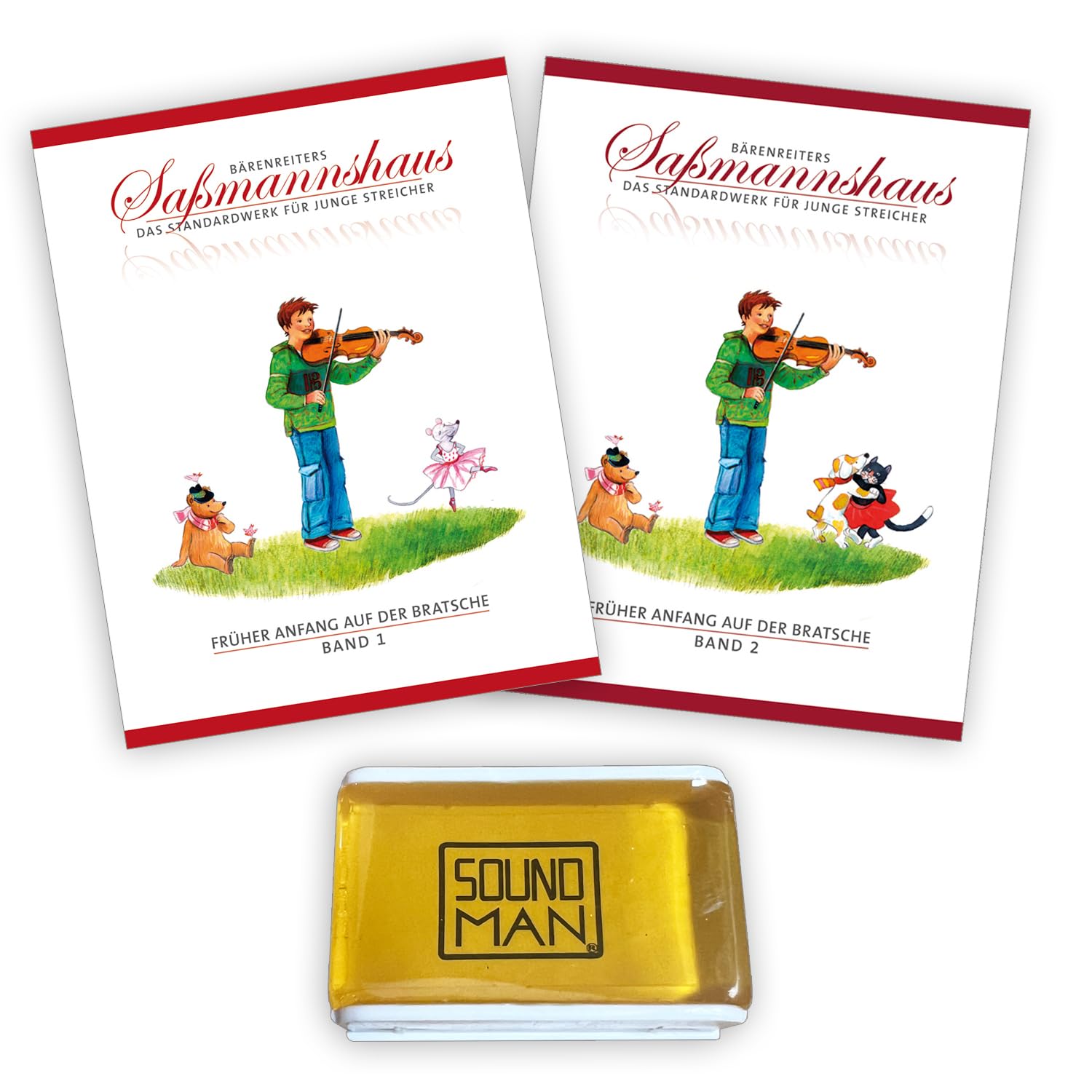 Früher Anfang auf der Bratsche Band 1 und 2 | Eine Bratschenschule für Kinder | Saßmannshaus | BA09681 + BA09682 | ISMN 9790006536351 + 9790006536368 | Soundman Kolophonium