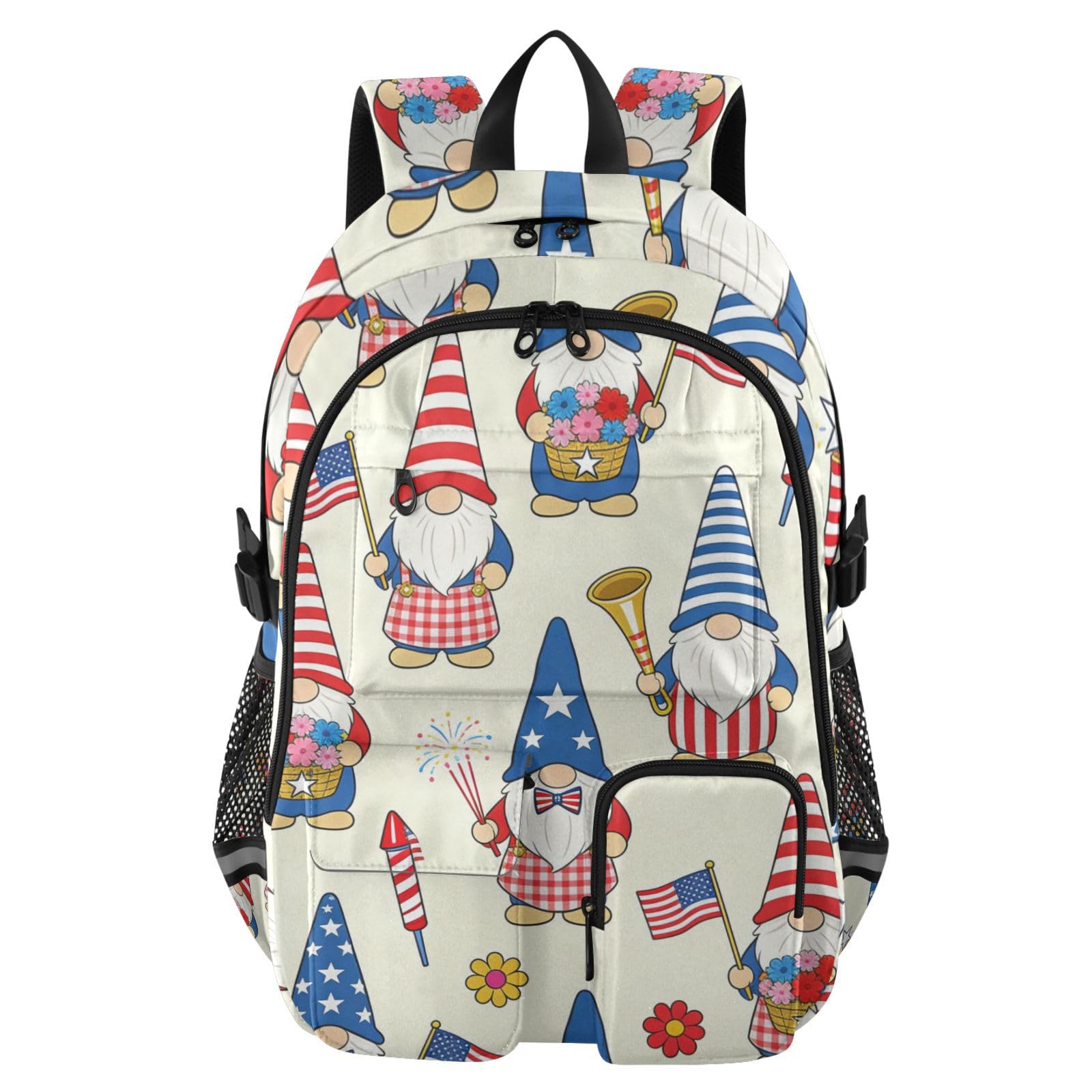 Mochila escolar de gnomos resistente con correas acolchadas 8