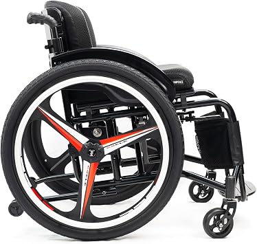 Sports Wheelchair,Folding All-Terrain Ultra Lightweight Sports Wheelchair,PortableAluminum Alloy Wheelchair,Self-propelled Manual Wheel Chair,Handbrakes Quick Release Rear Wheels,220LBs Load Capacity