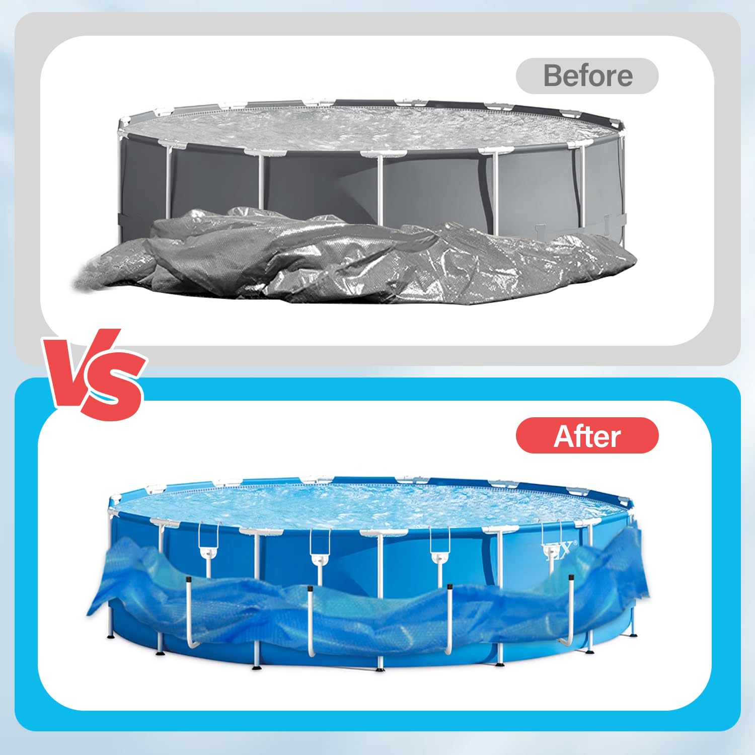 4 Piezas Percha para Cobertor Piscina, Cobertor Solar Percha, Ganchos para Cobertor Solar, Mantenga la Cubierta Solar/Techo Fuera del Suelo, para Piscinas Elevadas Enmarcadas - Blanco