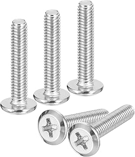 uxcell M4x20mm 플랫 라운드 헤드 필립스 헤드 나사, 304 스테인리스 스틸 필립스 드라이브 기계 나사 20개, 풀 스레드, 밝은 마감, 가구 나사 연결 볼트 나사